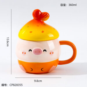 223 Pig Ceramic Mug 360ml - Image 3