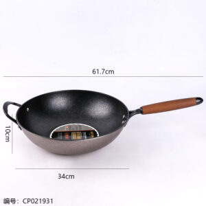 Abbofi 34 Wood and Stone Wok with Ears - Image 3