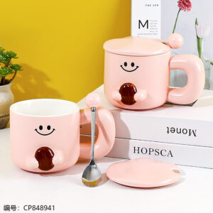 330 Coffee Bean Ceramic Mug + Spoon - Image 1