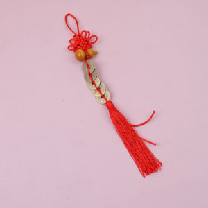 ChineseKnotWoodenourdFiveEperorsCoinsCarHaner - Image 1