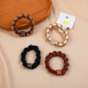 Regular Hair Ties With Rhinestones 2pcs-6 - Image 1