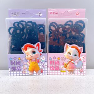 Little Fox Long Box Towel Ring Rubber Band Black - Image 1