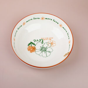 9 Vertical Pattern Electronic (Simplified Flower) Ceramic Bowl - Image 1