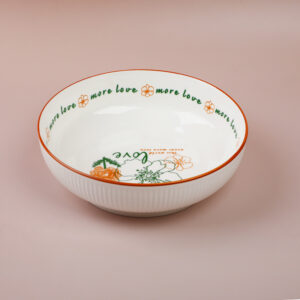 9 Vertical Pattern Electronic (Simplified Flower) Ceramic Bowl - Image 2
