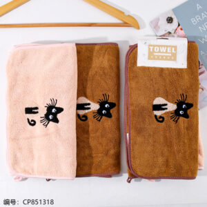 Black kitten towels 2pcs 1*10 - Image 1