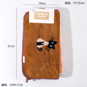 Black kitten towels 2pcs 1*10 - Image 3