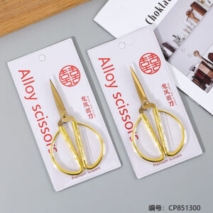 No.3 Golden - bladed Dragon and Phoenix Scissors in Card Packaging - Image 2