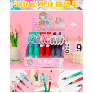 Flower Hollow Bead ring gel pen XX-7102 - Image 1
