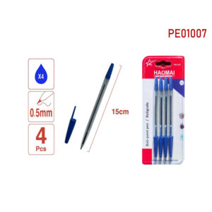 PE Blue Ballpoint Pen - Transparent Rod 01007 - Image 1
