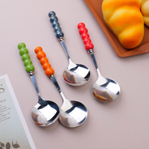 Five bead coffee spoons - Image 1