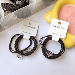 rhinestone hair tie set 2pcs - Image 1