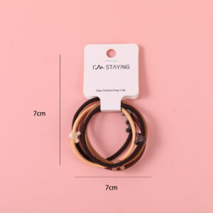 Easy matching coffee hair tie 5pcs - Image 2