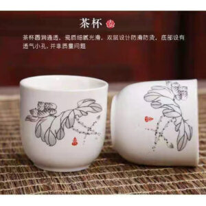 Blue and white flat-mouth cup 50ml - Image 1