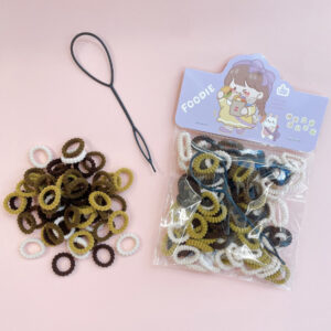 thread brown rubber band + hair disk - Image 1