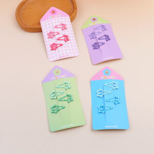 Fashion colored hollow small five-pointed star snap clip - Image 1