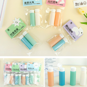 Flip Cap Soft Tube Spray Bottle Set MK502 50 ml 2pcs Refill Bottles (Macaron)50ml - Image 1