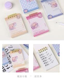 Good Night Bear – A7 Loose-Leaf Spiral Notebook – Grid 60 sheets - Image 1