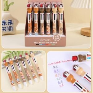 Capybara Series – 6-Color Rolling Stamp Pen - Image 1