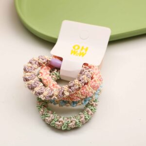 Textured Color Hair Ties 4pcs - 6 - Image 1