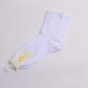 Special Offer-Men's Double Needle White Crew Socks-Single Pair - Image 1