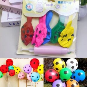 Soccer Balloons 6pcs + Pump - Image 1