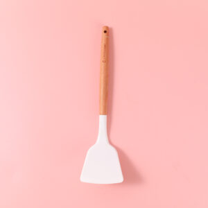 Special Discount-Wood Handle Solid Spatula - Image 1