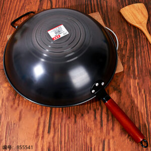 36cm Cast Iron Wok (Flat Bottom) - Image 2