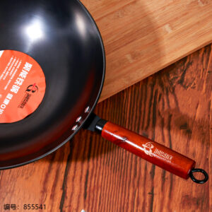 36cm Cast Iron Wok (Flat Bottom) - Image 3