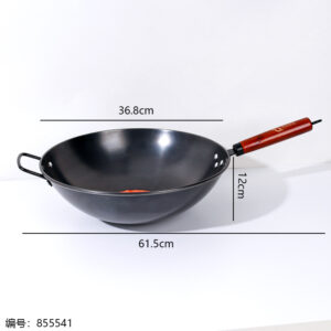 36cm Cast Iron Wok (Flat Bottom) - Image 4