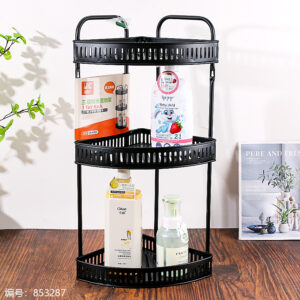 8005 Matte Black 3-Tier Corner Shelf (Non-returnable) - Image 1