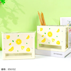 3007 Lemon Double Cup PET Chopstick Holder - Image 1