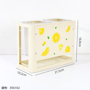 3007 Lemon Double Cup PET Chopstick Holder - Image 3