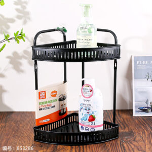 8004 Matte Black 2-Tier Corner Shelf (Non-returnable) - Image 1
