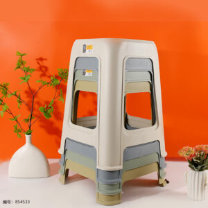 80-2 Leather Striped High Stool - Image 1