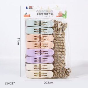607+ Thick Clothes Drying Rope + Clothespins - Image 1