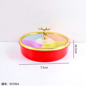 0990 Round Gold-Rimmed Candy Box - Image 3