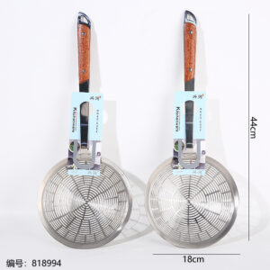 1823-18# Punch Hole Wooden Handle Strainer (1*10) - Image 3