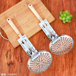 1836-16# Wooden Handle Line Strainer (1*10) - Image 1