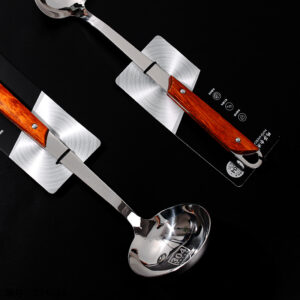 M7681 Wooden Handle 304 Stainless Steel Spoon - Image 2