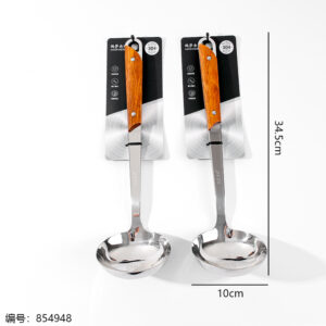 M7681 Wooden Handle 304 Stainless Steel Spoon - Image 3