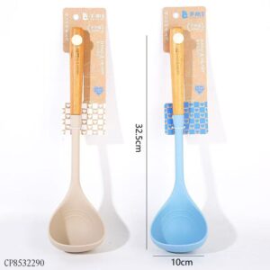 524 Beech Wood Silicone Soup Ladle (1*24) - Image 2