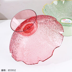 817 Gold-Trim Colorful Rotating Fruit Plate with Stand - Image 2