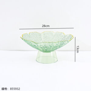 817 Gold-Trim Colorful Rotating Fruit Plate with Stand - Image 3