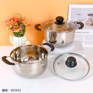 Black 18cm Double Handle Soup Pot - Image 1
