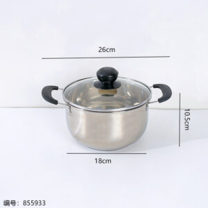 Black 18cm Double Handle Soup Pot - Image 3