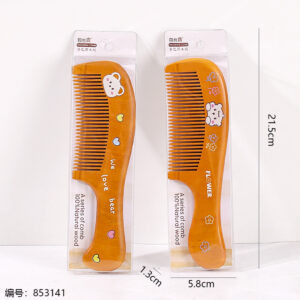 Cute Yellow Balau Wooden Comb 3616A - Image 3