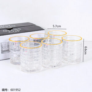 Bamboo Woven Gold Rim Wine Glass 9006 - Image 3