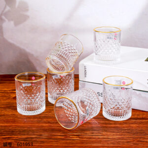 Diamond Gold Rim Wine Glass 9006 - Image 1