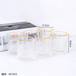 Diamond Gold Rim Wine Glass 9006 - Image 3