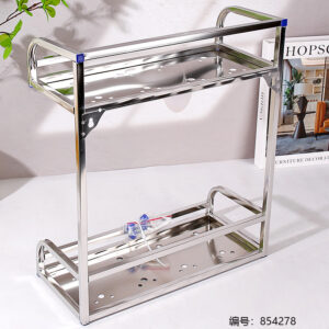 Stainless Steel Double Layer Square Storage Rack 8261 - Image 4